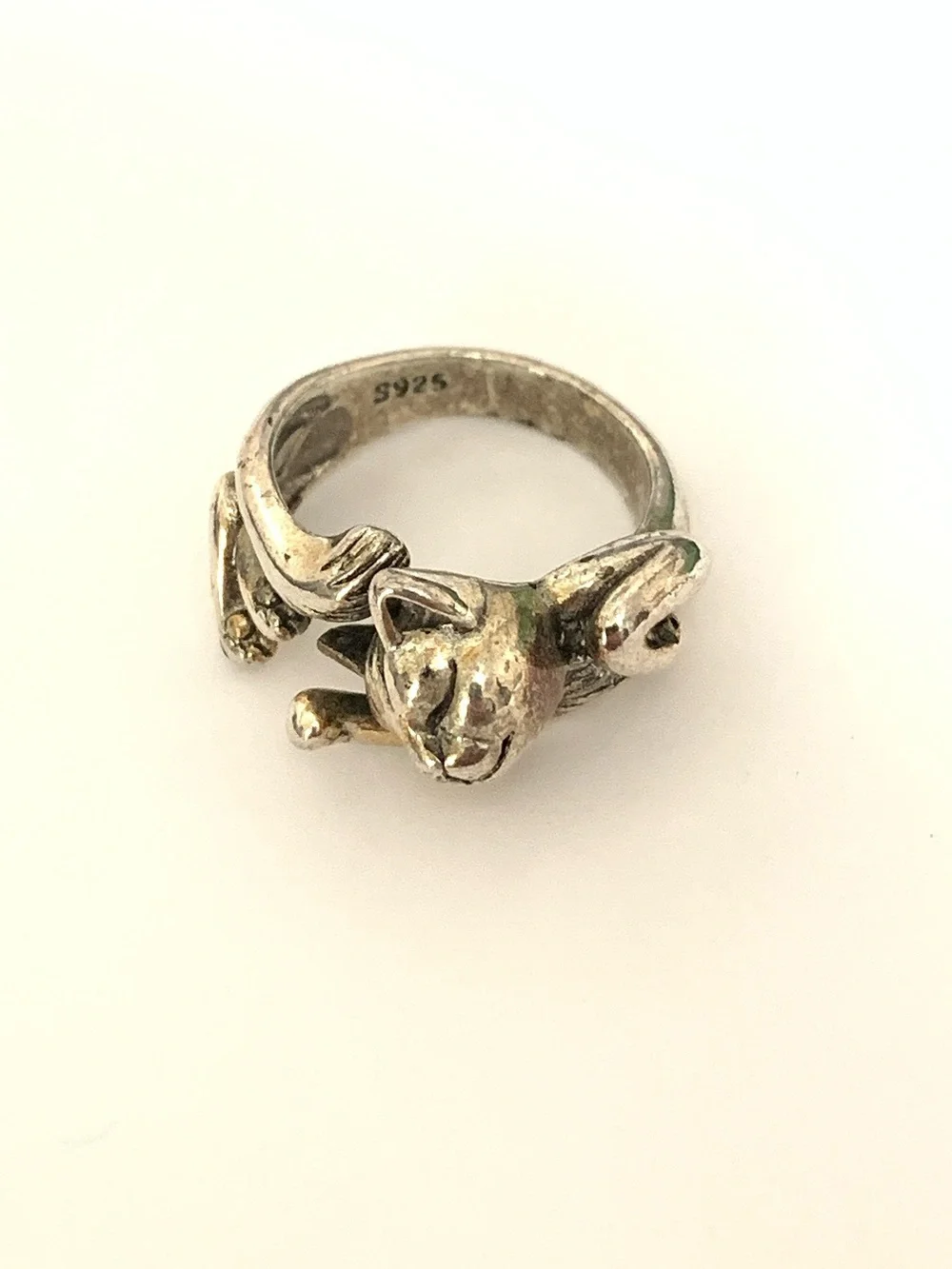 Cat Wrap Ring - Silver Animal Motif